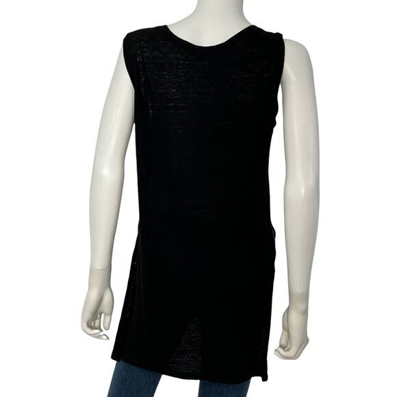 Michael Stars Black Long Tank with Side Splits - Picture 4 of 4